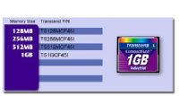 Transcend Memory 256MB Compact Flash Card 45x (TS256MCF45I)